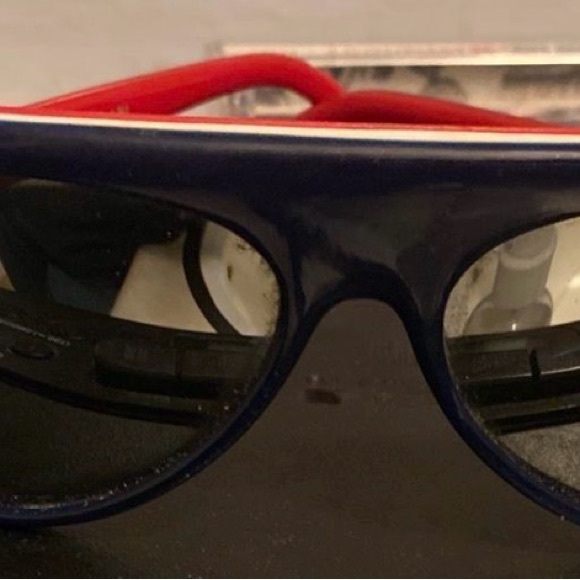 Stylish Blue and Red 70s Japanese ski Glasses